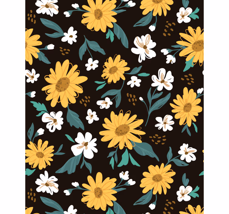 Rolgordijn bloemen en planten levendig botanisch motief - TenStickers