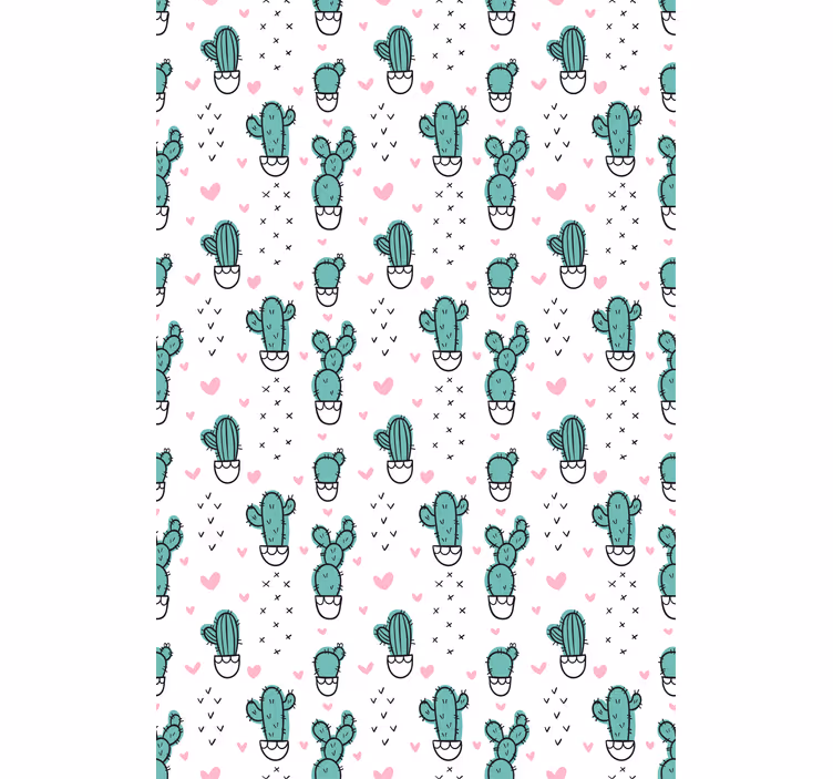Charmant hartvormig ontwerp Cactus jaloezie - TenStickers