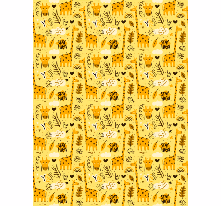 Gele jungledieren kinderkamer rolgordijn - TenStickers