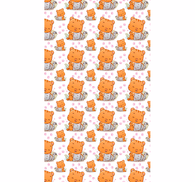 Babykatten patronen kinderkamer rolgordijn - TenStickers