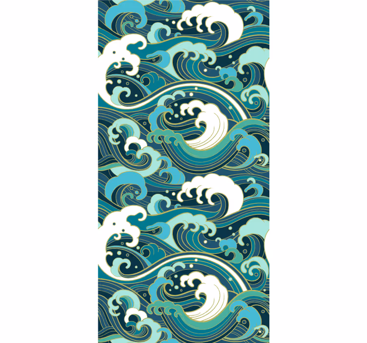 Art nouveau golven origineel rolgordijn - TenStickers
