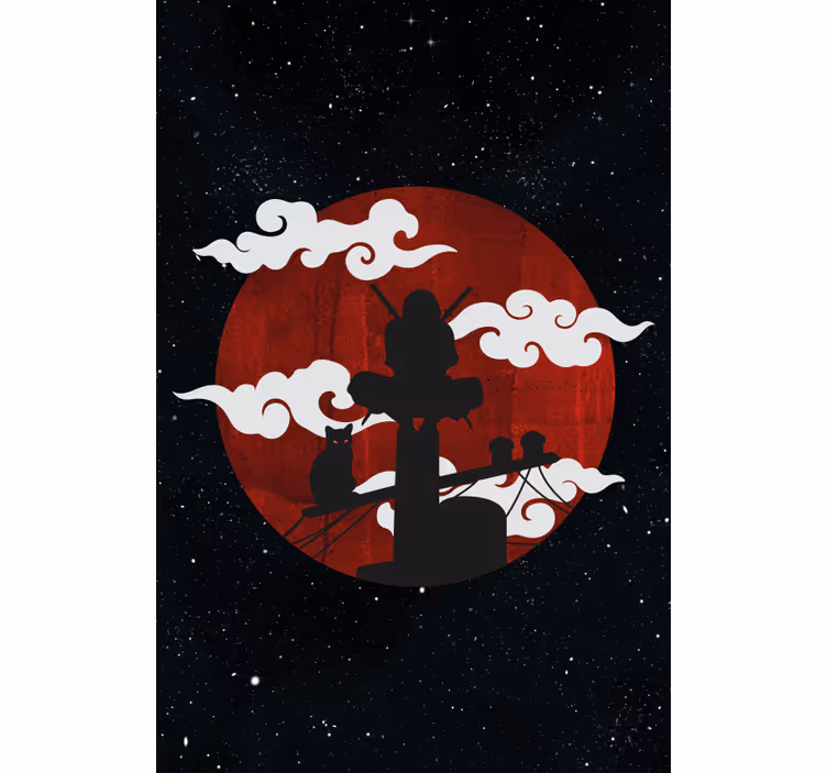 Samurai silhouet scène origineel rolgordijn - TenStickers
