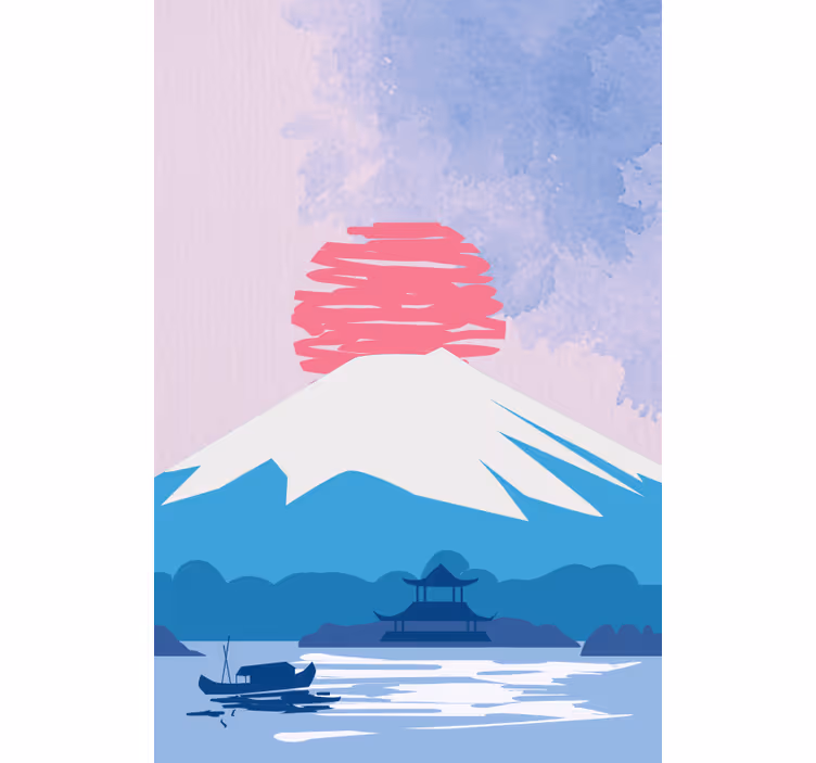 Berg fuji landschap origineel rolgordijn - TenStickers