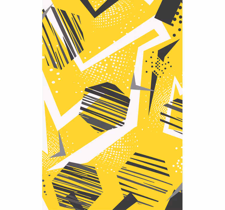 Gele dynamische geometrie modern rolgordijn - TenStickers