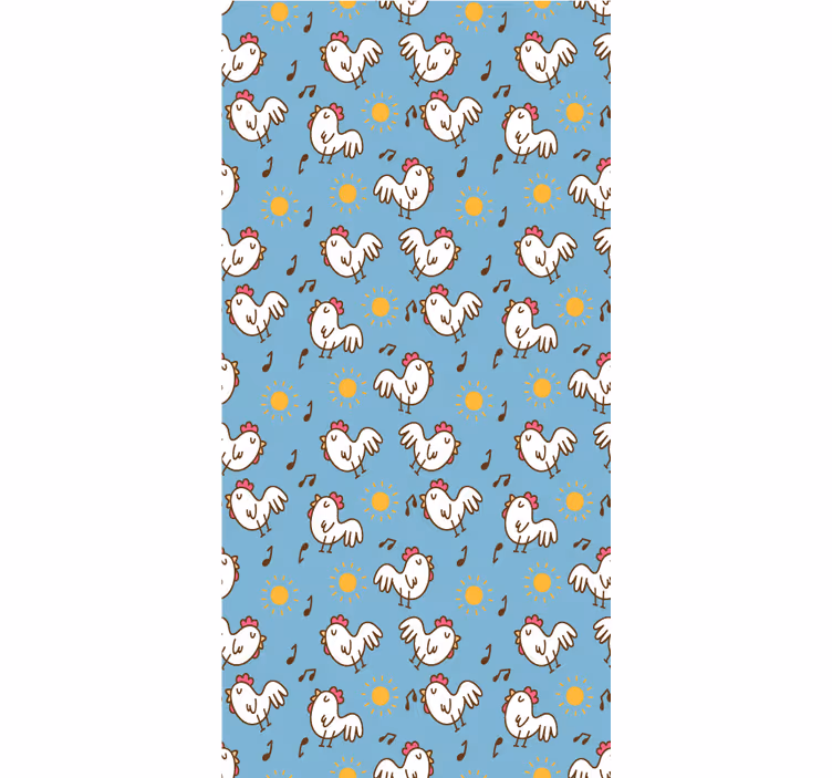 Kip en zon patroon rolgordijn dieren - TenStickers