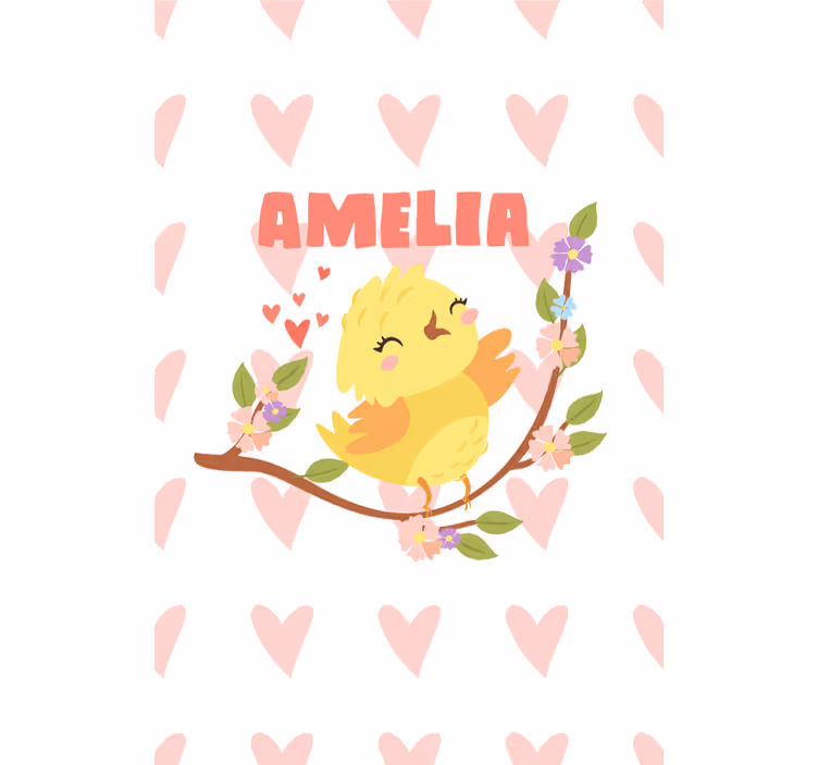 Schattig vogelontwerp rolgordijn gepersonaliseerd - TenStickers