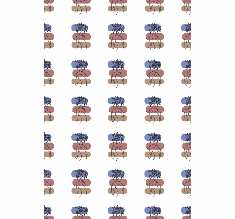 Geometrisch vrouwenontwerp rolgordijn bloemen - TenStickers