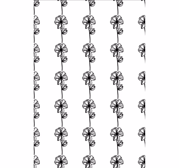 Rolgordijn bloemen zwarte verticale bloemen - TenStickers