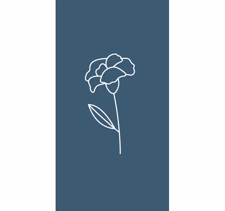 Enkele omtrek rolgordijn bloemen en planten - TenStickers