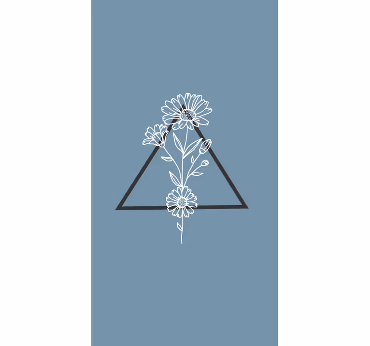 Elegant driehoekmotief rolgordijn bloemen en planten - TenStickers