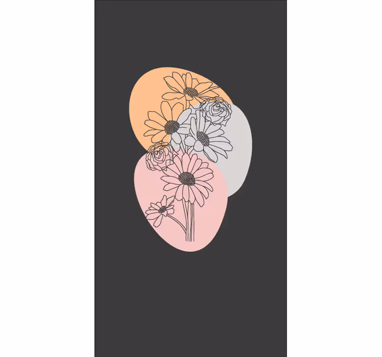 Abstracte patronen overlay rolgordijn bloemen en planten - TenStickers