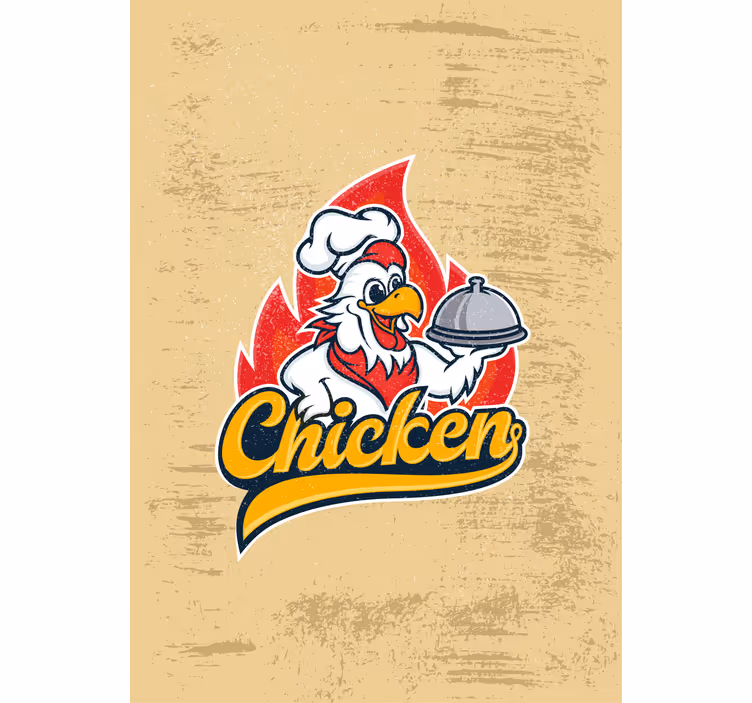 Chef kip serveren keuken rolgordijn - TenStickers