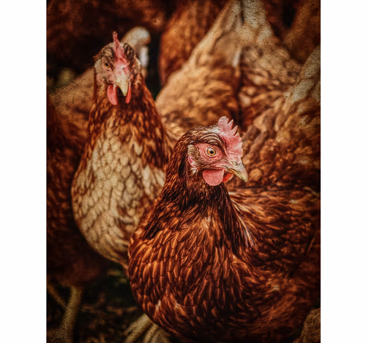 Rustieke boerderij kippen rolgordijn meer dieren - TenStickers
