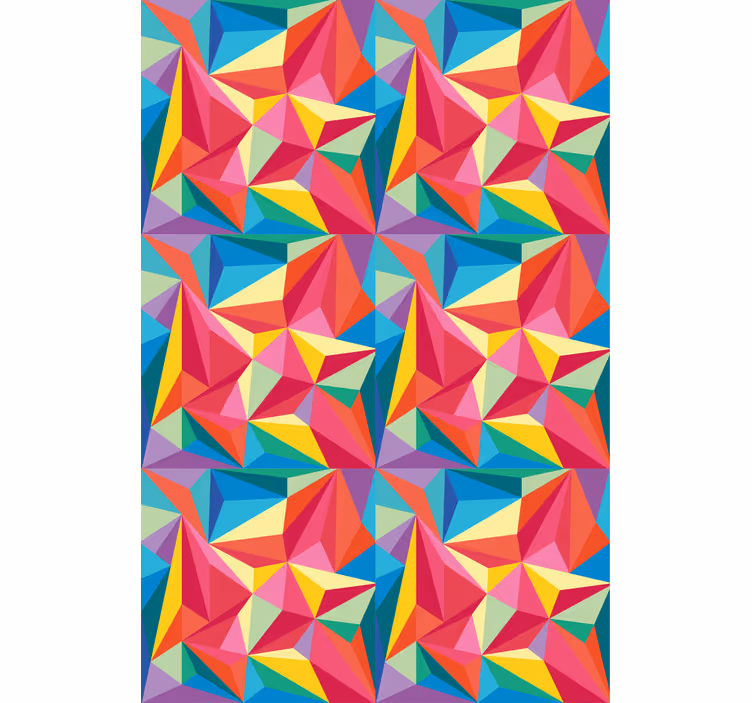 Kunst rolgordijnen Veelkleurige geometrische afbeelding - TenStickers