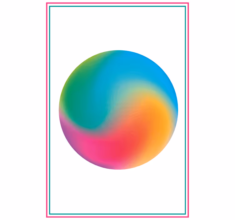Abstracte kleurrijke bol origineel rolgordijn - TenStickers