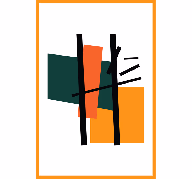 Geometrische blokken compositie modern rolgordijn - TenStickers