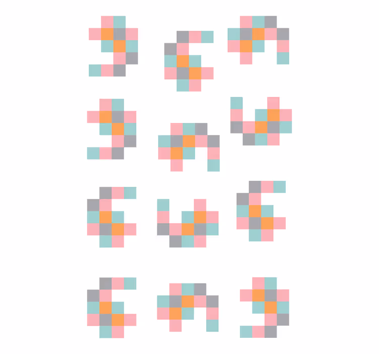 Gepixelde geometrische patronen origineel rolgordijn - TenStickers