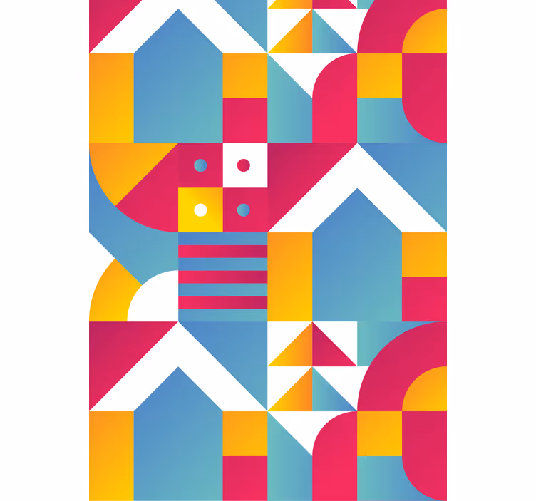 Geometrische stedelijke patronen modern rolgordijn - TenStickers