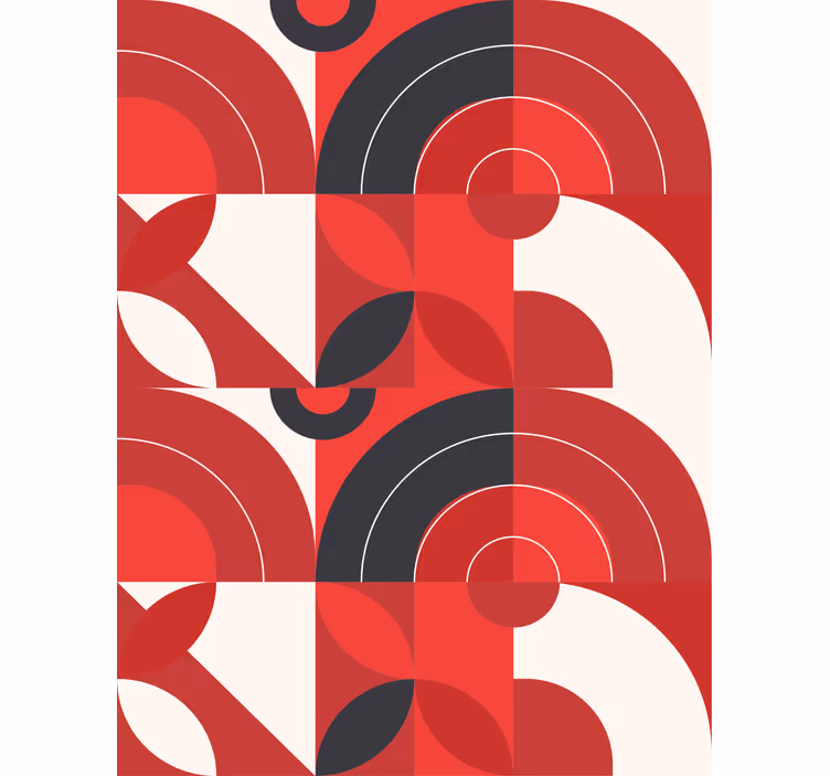 Geometrische rode cirkels modern rolgordijn - TenStickers