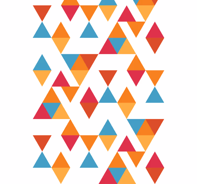 Kleurrijke geometrische driehoek modern rolgordijn - TenStickers