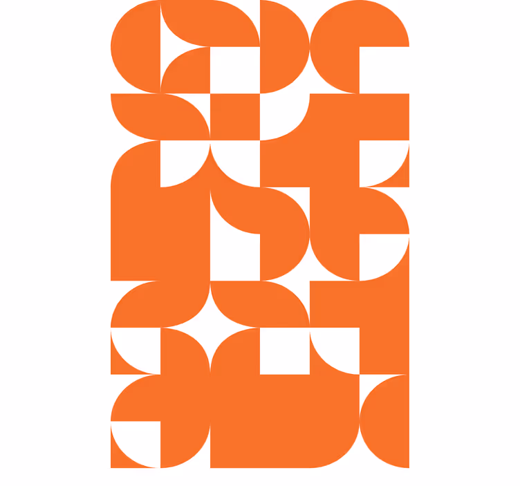 Geometrische oranje patronen modern rolgordijn - TenStickers
