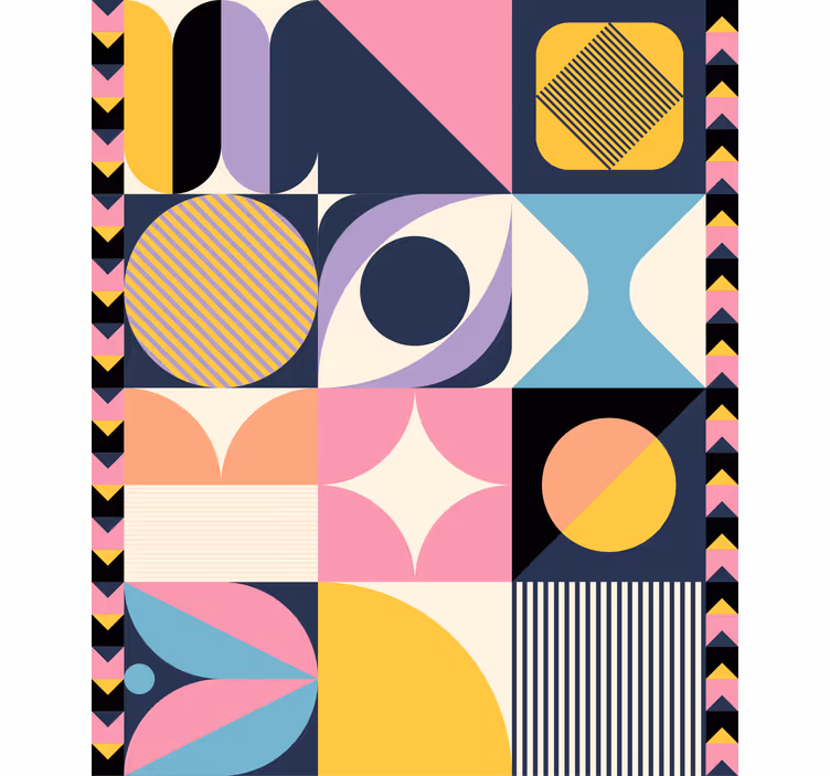 Geometrische vormen collage modern rolgordijn - TenStickers