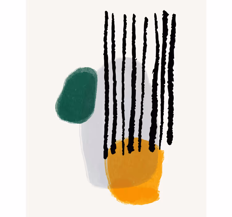Abstracte vormen met lijnen modern rolgordijn - TenStickers