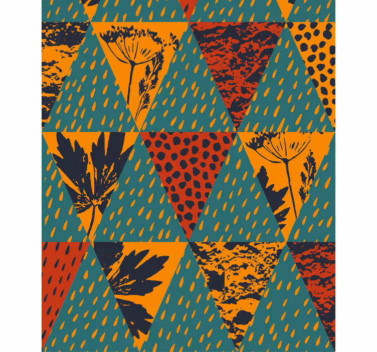 Geometrisch bloemenpatroon modern rolgordijn - TenStickers