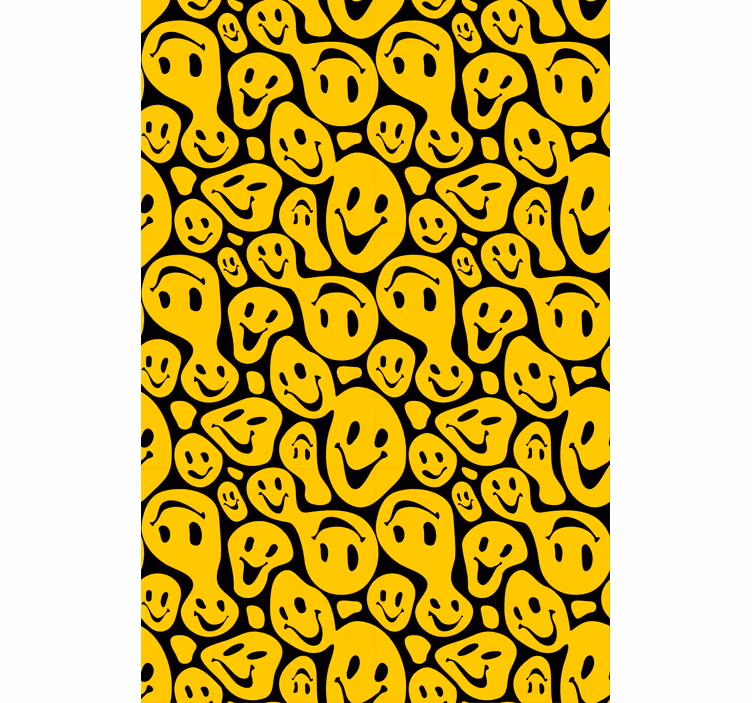 Smileygezichtspatroon rolgordijn grappig - TenStickers