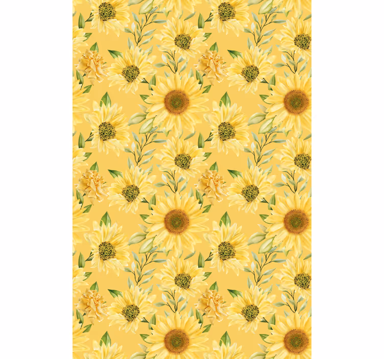 Zonnebloem tuin patroon rolgordijn bloemen en planten - TenStickers