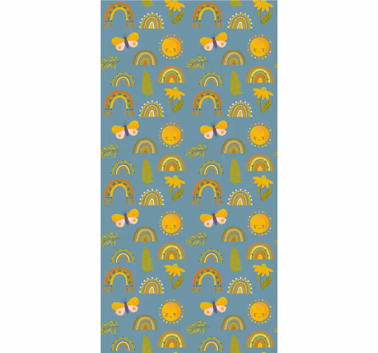 Rolgordijn bomen zonnige regenboogdesign - TenStickers