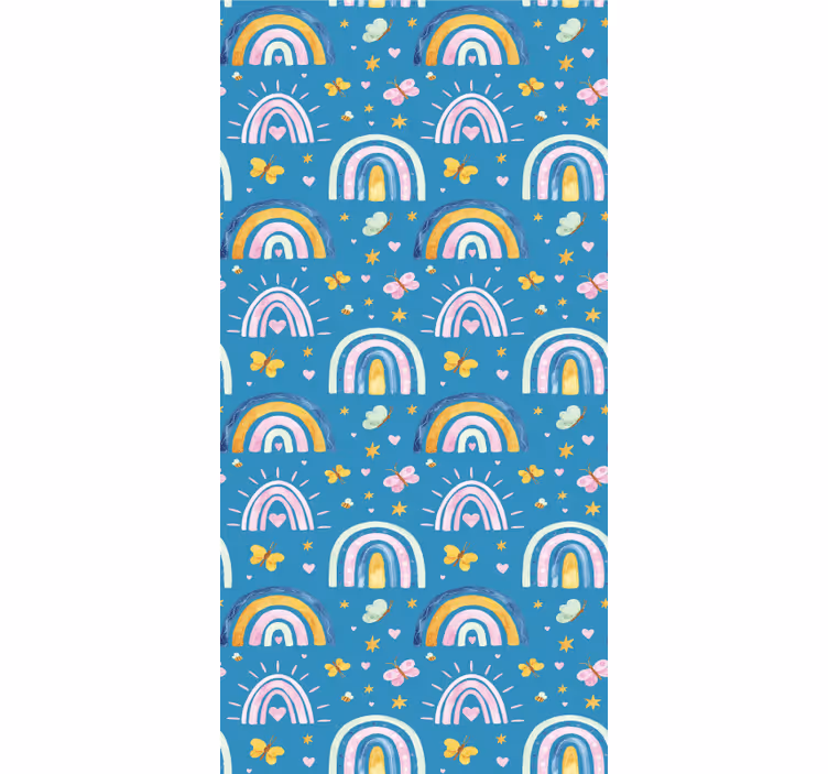 Regenboog vlinders ontwerp kinderkamer rolgordijn - TenStickers