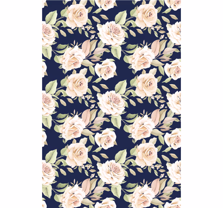 Bloemen rozenpatroon rolgordijn bloemen en planten - TenStickers