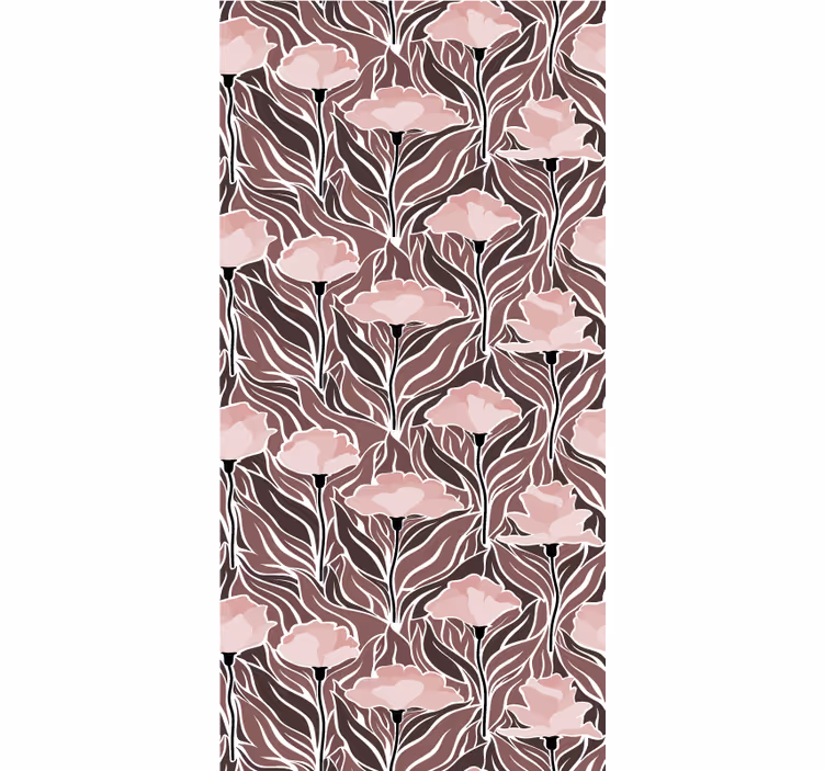 Elegante beige patronen rolgordijn bloemen - TenStickers