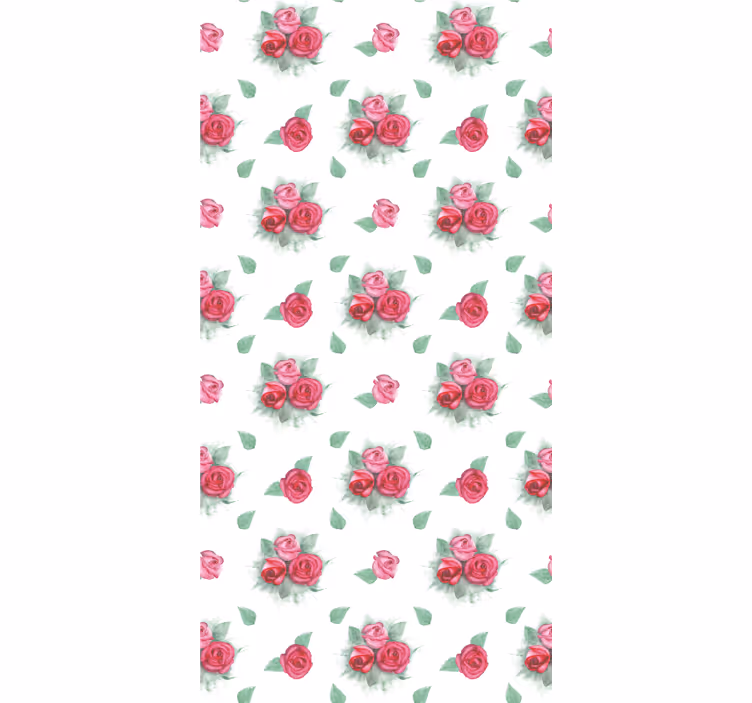 Rozen met bladeren rolgordijn bloemen en planten - TenStickers