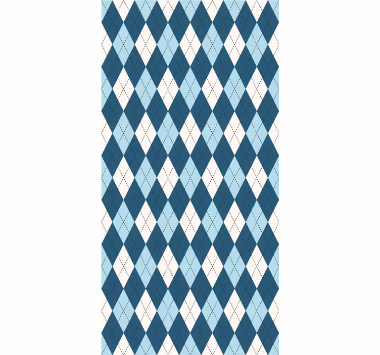 Blauw ruitpatroon modern rolgordijn - TenStickers