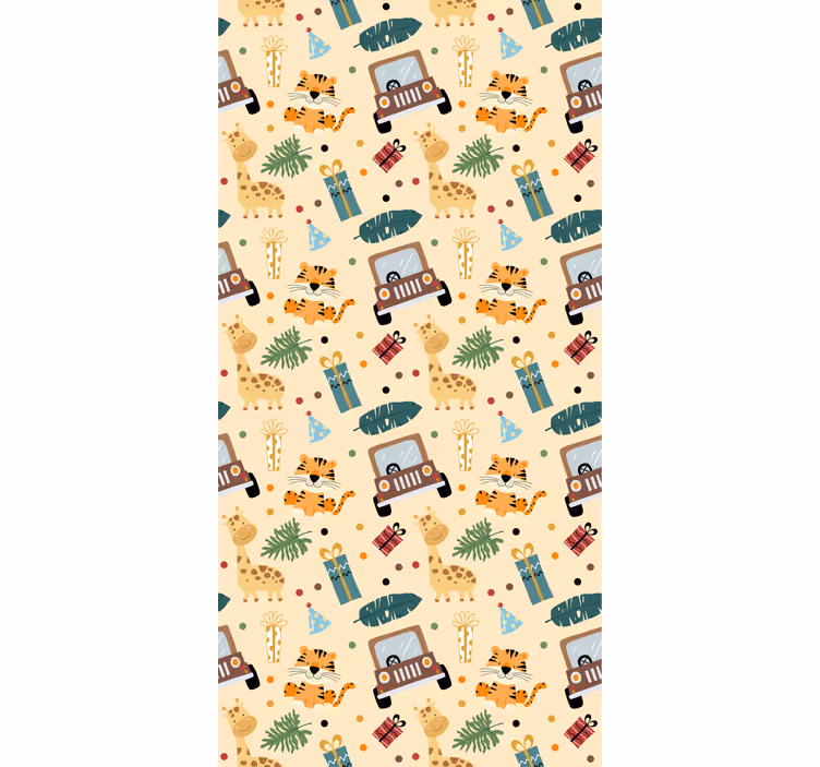 Safari-thema avonturen kinderkamer rolgordijn - TenStickers