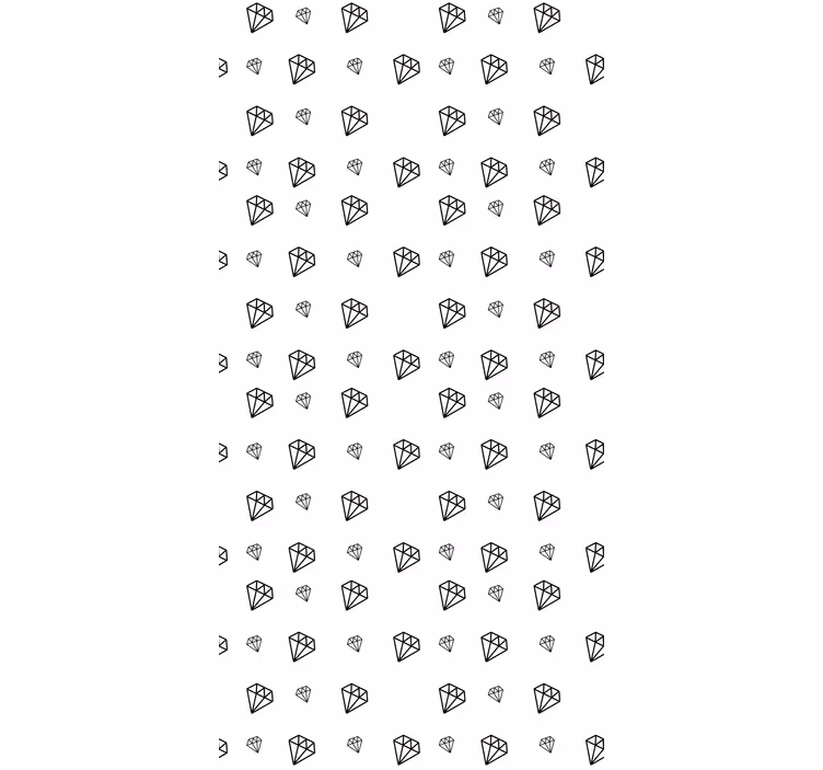 Zwarte en witte diamanten origineel rolgordijn - TenStickers