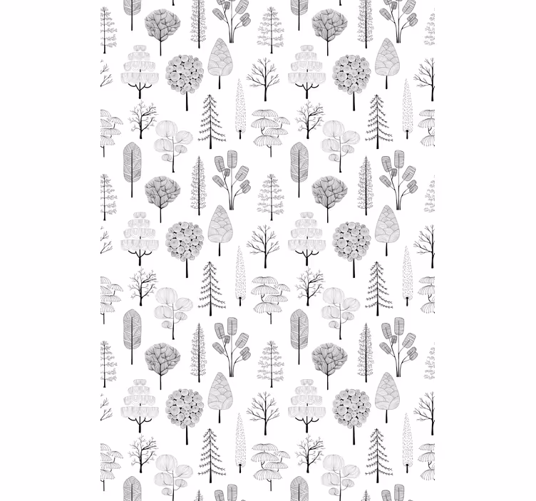 Grijze minimalistische bomen rolgordijn Scandinavisch - TenStickers