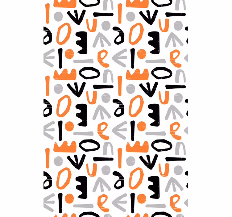 Geometrische letters rolgordijn met tekst - TenStickers