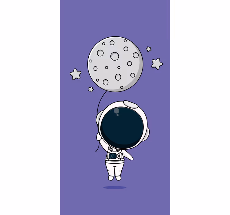 Astronaut die de maan vasthoudt rolgordijn grappig - TenStickers