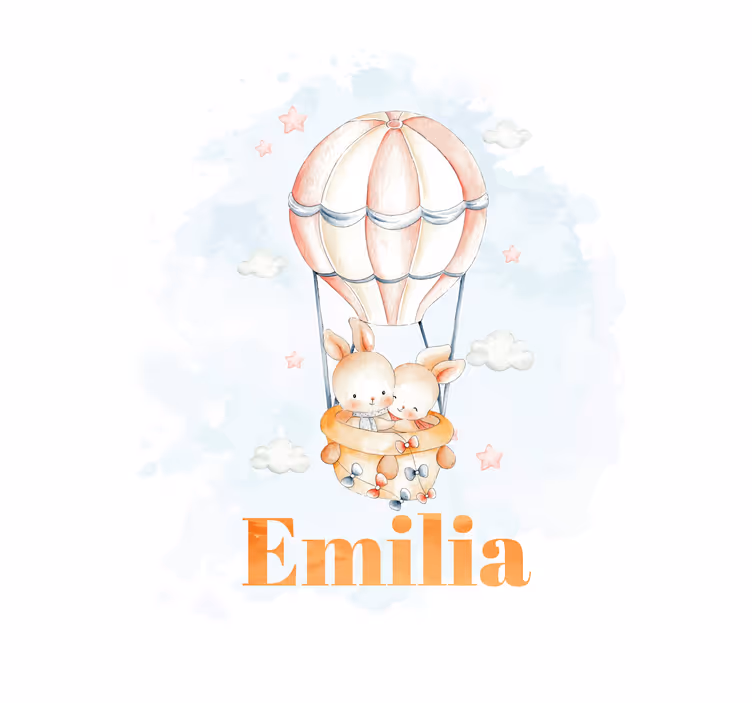 Kunst rolgordijnen Pastel ballon met lieve dieren - TenStickers