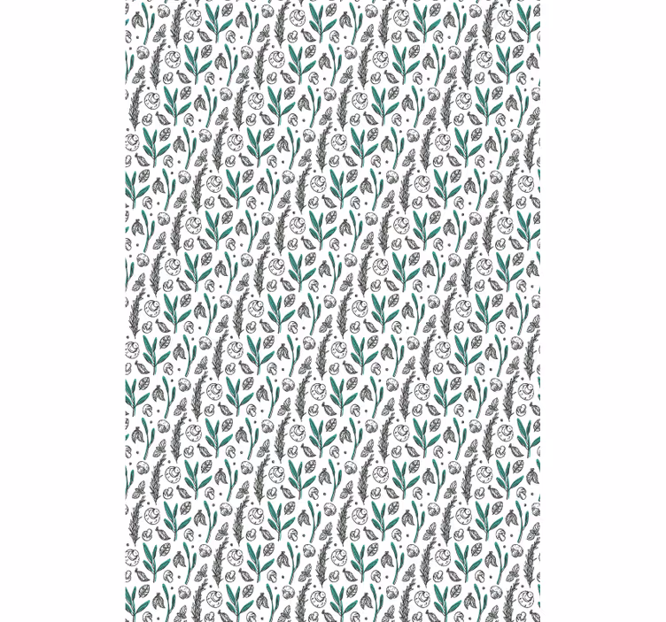 Subtiel bloeimotief rolgordijn bloemen en planten - TenStickers