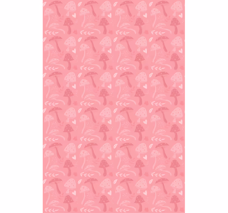 Roze charmante paddenstoelen rolgordijn bloemen en planten - TenStickers