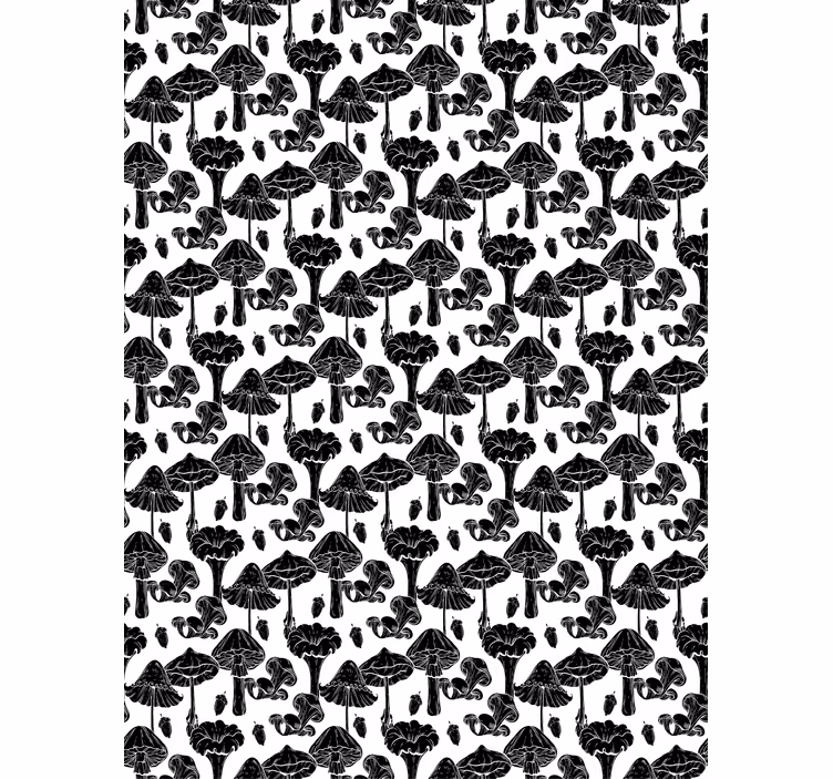 Paddenstoelenpatroon rolgordijn bloemen en planten - TenStickers