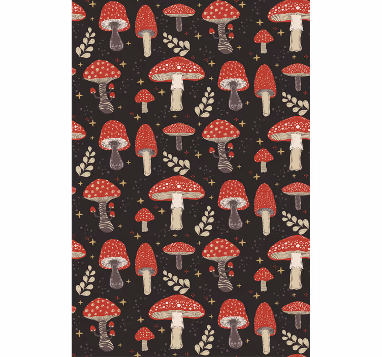 Keuken rolgordijn Patroon van rode champignons - TenStickers