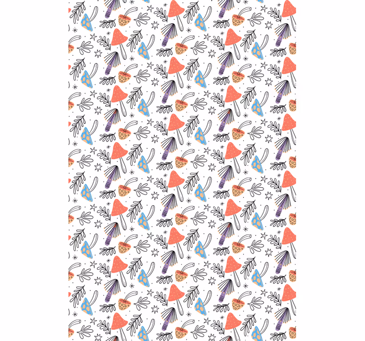 Funky bloemenontwerp rolgordijn bloemen en planten - TenStickers