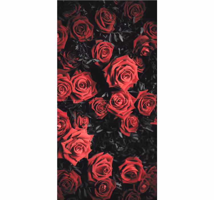 Mooie rode rozen rolgordijn bloemen - TenStickers