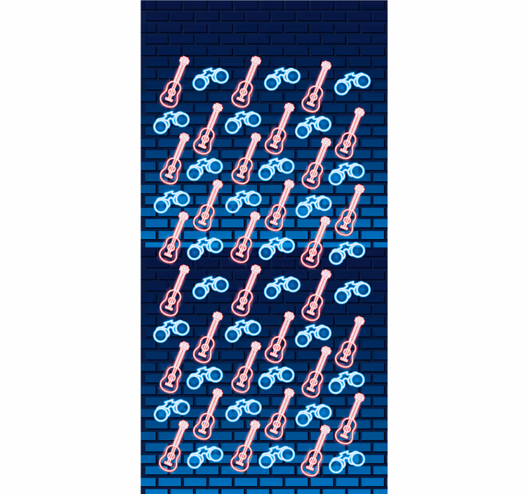 Muzikaal gitaarpatroon origineel rolgordijn - TenStickers