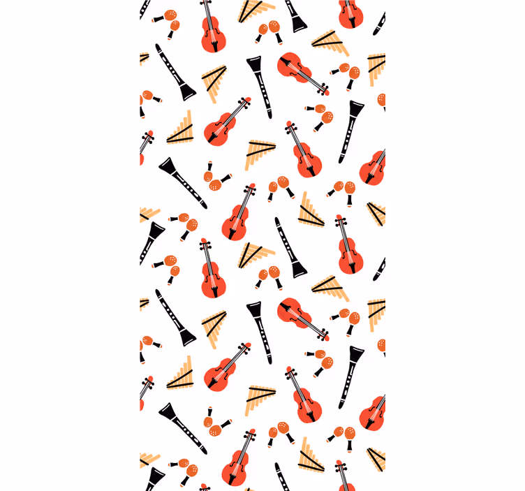 Muziekinstrumentenmotief origineel rolgordijn - TenStickers